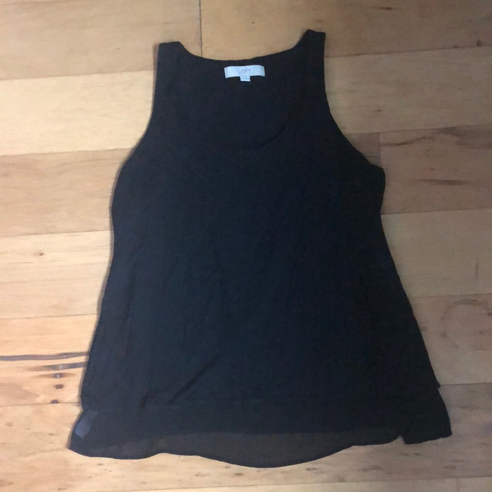 Loft black sleeveless top size m.